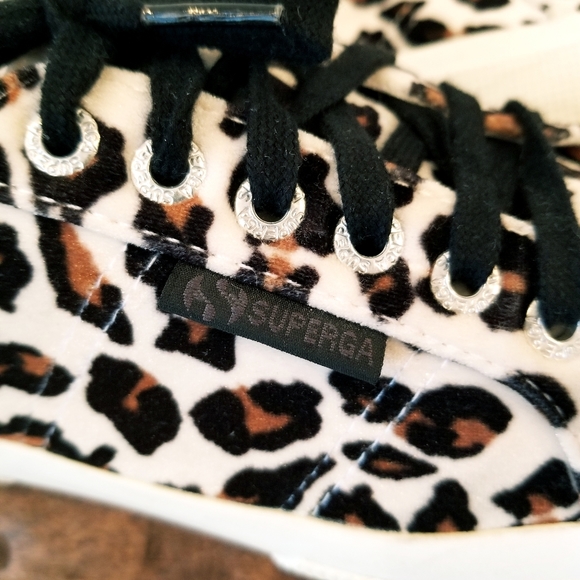 Superga Animal Print Cheetah Print Velour Velvet Sneakers - Picture 10 of 16